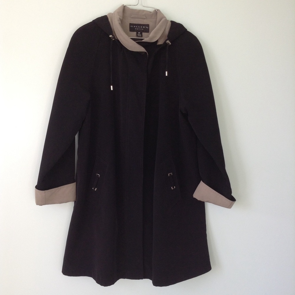 Petite Gallery Lined Raincoat with Detachable Hood